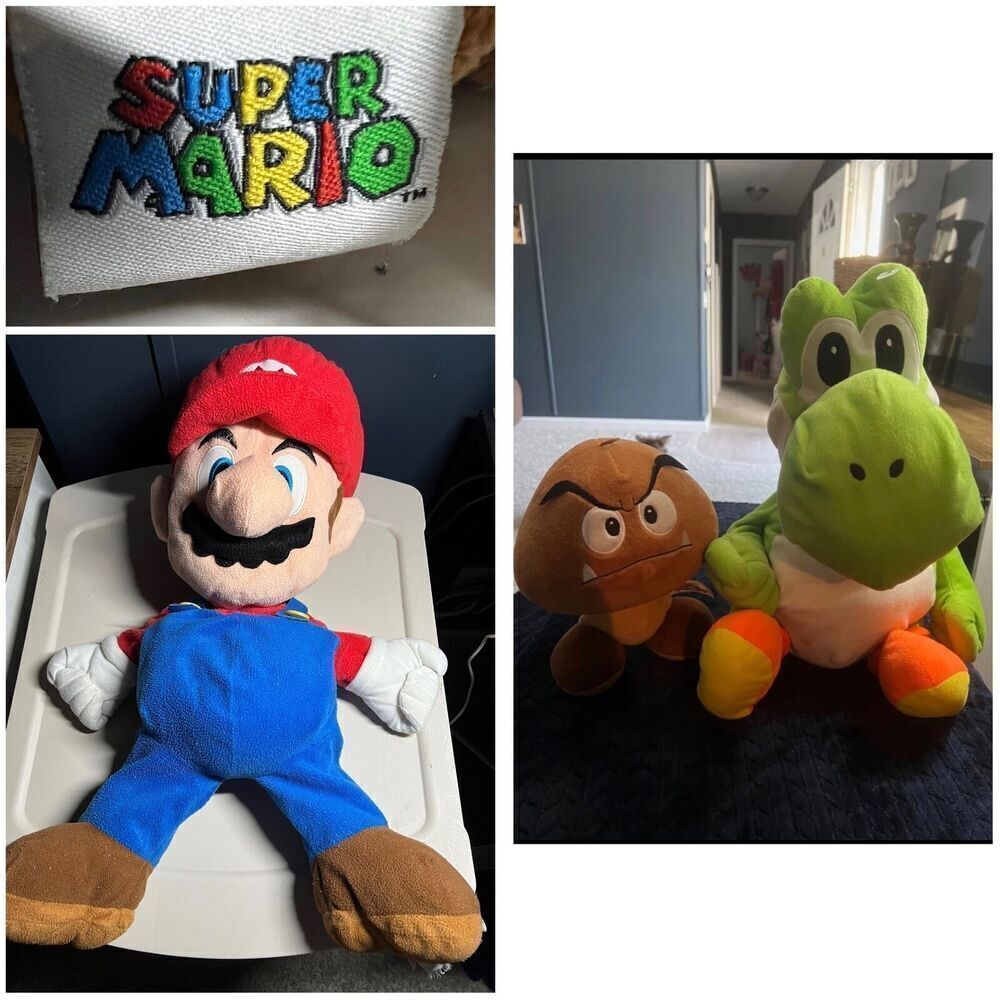 Super Nintendo Plush Bundle Mario, Yoshi and Goomba